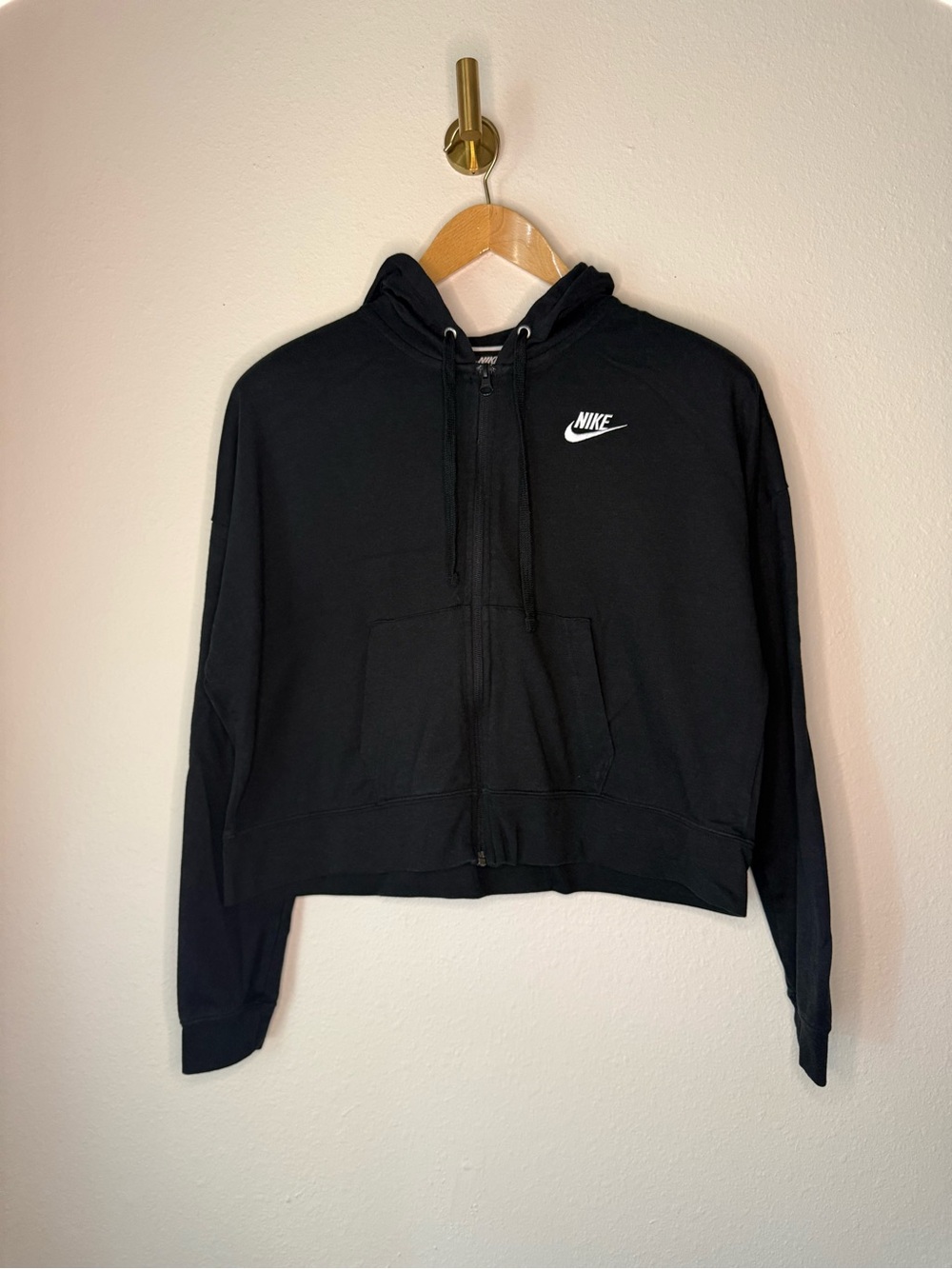 Nike Women’s Black Cropped Full Zip Hoodie size M
